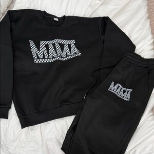 Black Graphic Sweatshirt and Joggers Set